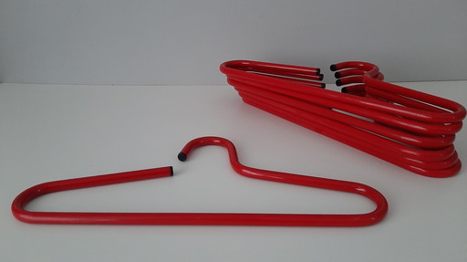 Rode kleerhangers metaal IKEA 7 stuks jaren'80