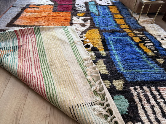Image 1 of Tappeto vintage astratto in lana – 354 × 268 cm – pezzo unico fatto a mano a pelo lungo