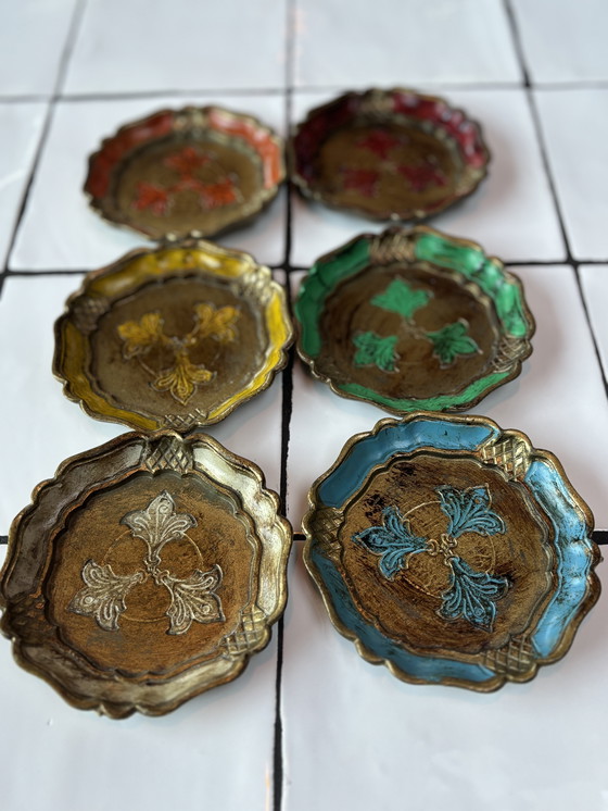 Image 1 of 6x Sous-verres florentins/ italiens