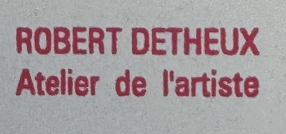 Image 1 of Robert Detheux "Le bel igérant" triptych of paintings, 1978