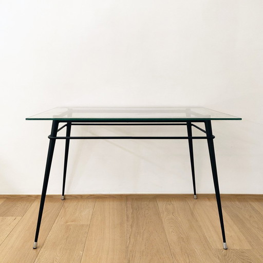 Metal and Glass Dining Table, 1970s