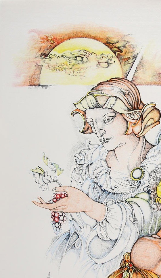 Image 1 of "Due donne" Litografia firmata da Giuliano Pini, numerata, serie: 125+XXV