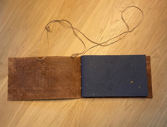 Image 1 of Handgemaakt Rood leren Fotoalbum 