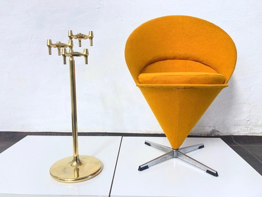 Grand socle sur pied pour lustres combinés BMF, en métal plaqué or, design années 1960/70