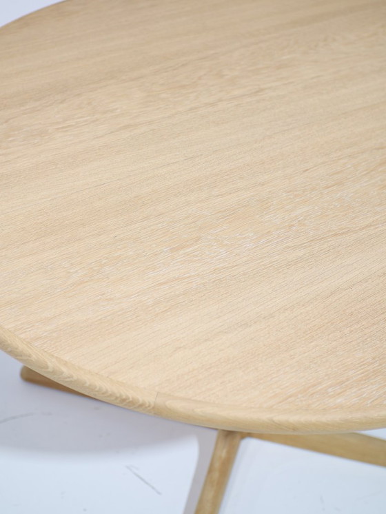 Image 1 of Extendable round dining table oak Skovby Danish vintage