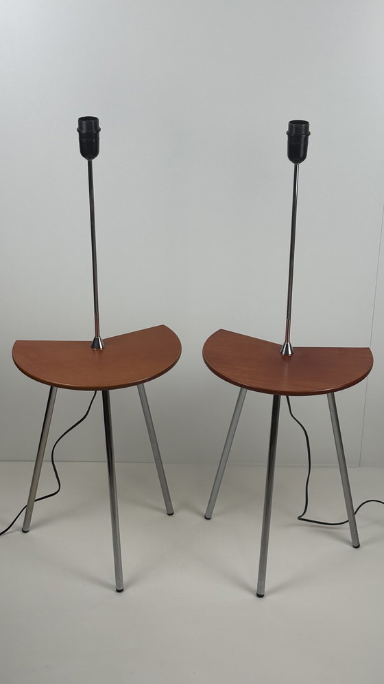 Image 1 of 2 x Starck x Anne Nilsson vintage bedside tables with lighting/side tables