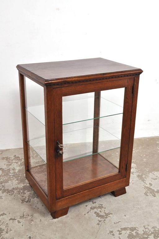 Art deco display case in oak, 1920s