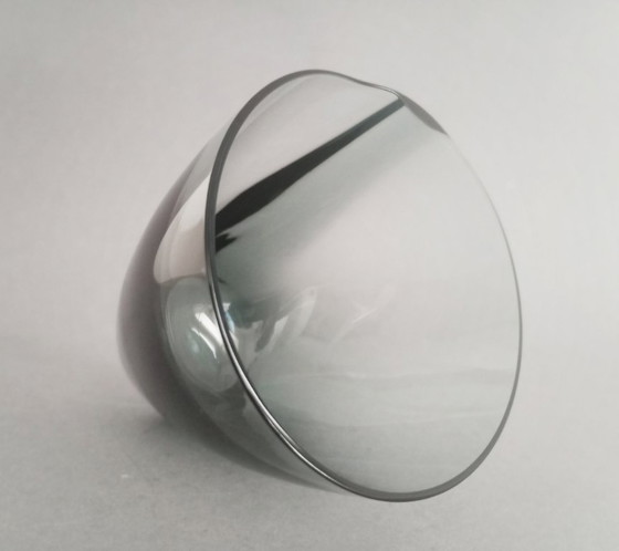 Image 1 of Rare SGHR Sugahara Japanese organic handmade blue smoked glass 'old fashioned' glass set Japan 1970s