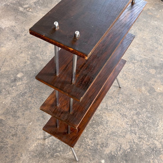 Image 1 of Bauhaus Style Dark Oak Shelving Unit