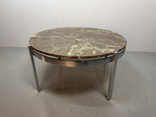 Beautiful Mid-Century Marble and Chrome Coffee / Sofa Table by Bendixen, Denmark 1970s.