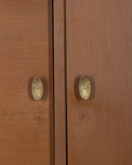 Image 1 of Grand buffet vintage des années 60 en teck et laiton, design italien