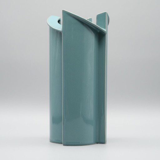 Jan van der Vaart para Rosenthal Jarrón de porcelana turquesa 1988