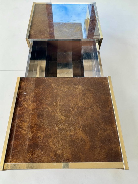Image 1 of Table basse bar Maison Lancel, style Willy Rizzo