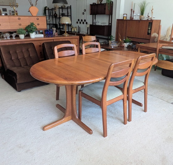 Image 1 of Vintage Danish teak extendable round dining table