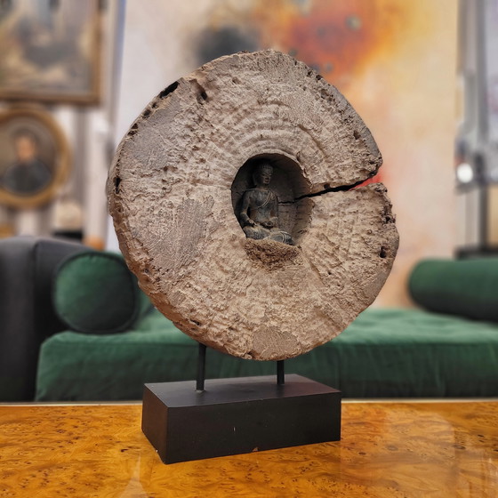 Image 1 of Beeldhouwwerk / Houtsnijwerk "Boeddha", 20e eeuw - Azië