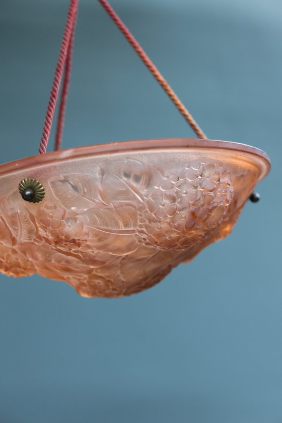 Image 1 of Lampada a sospensione floreale Art Déco