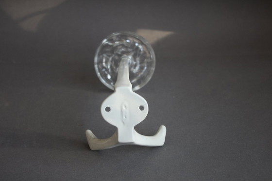 Image 1 of 7 appendiabiti vintage di metà secolo, design anni '70, in metallo e plastica trasparente