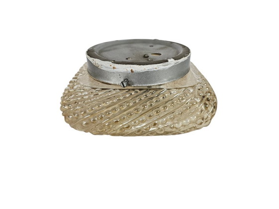 Image 1 of Glashutte Limburg - Tynell stijl - plafonniere - amber - 3e kwart 20e eeuw