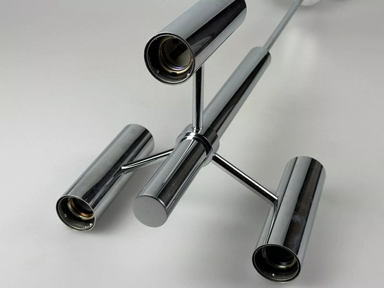 Image 1 of 60s 70s 6-light Sputnik chandelier by Hustadt Leuchten Germany