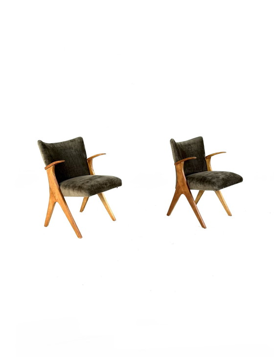 Image 1 of 2x vintage Penguin armchairs, Carl Sasse, Casala '60
