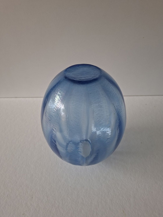 Vaas leerdam vintage, Vazen, Glas, Blauw (foto 3 van 7)