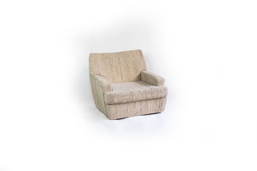 Grauer Vintage Sessel auf Rollen – Stilvoll & Praktisch