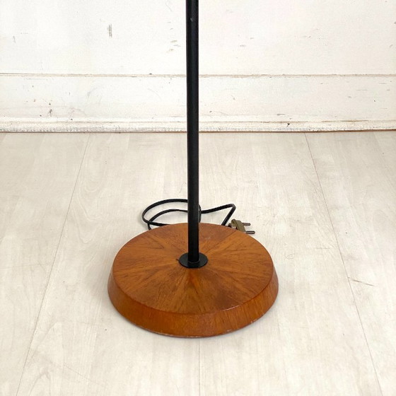 Image 1 of Lampadaire scandinave vintage 1960's teck et placage de teck