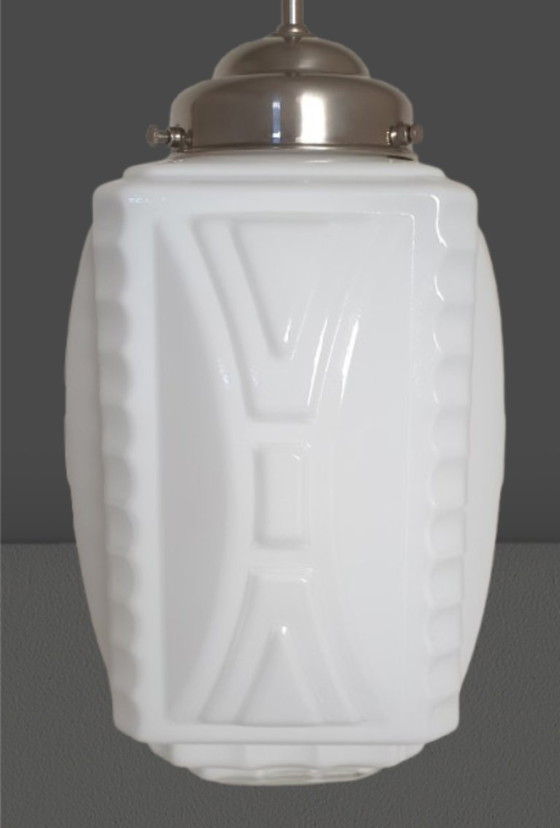 Image 1 of Art Deco hanglamp opaline glas 