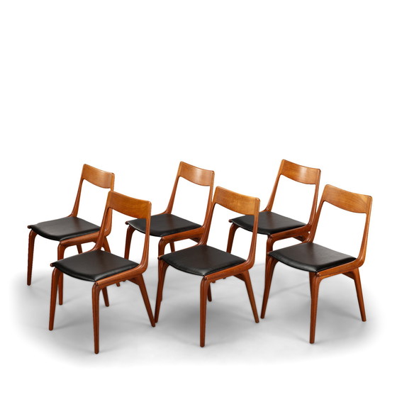 Image 1 of Design danois Chaises Boomerang Modèle 370 par Erik Christensen pour Slagelse Mobelvaerk, Lot de 6
