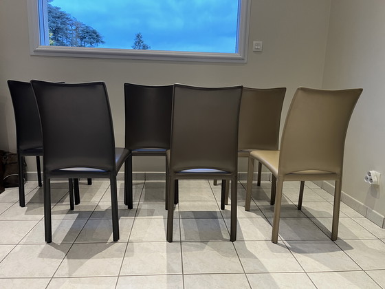 Image 1 of 6 sedie da pranzo in pelle Ligne Roset