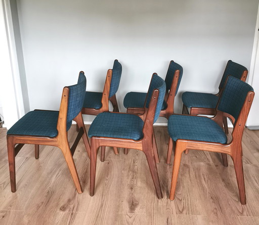 6 sillas de comedor vintage de Erik Buch Modelo 89