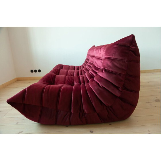 Image 1 of Togo vintage woonkamer set in bordeaux fluweel van Michel Ducaroy voor Ligne Roset, Frankrijk 1970