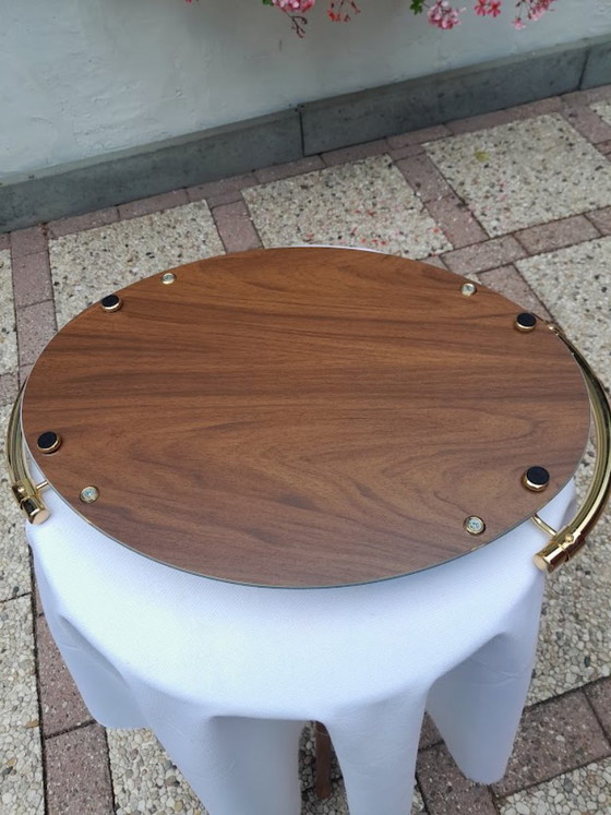 Plateau Miroir Vintage Dimart Milano Hollywood Regency – Plaqué Or 24k – Accessoires de table, Glass, Gold (photo 6 of 8)