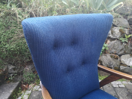 Poltrona a pozzetto vintage–Scandinavo/Mid-Century – Poltrone, Wood, Textile (photo 10 of 18)