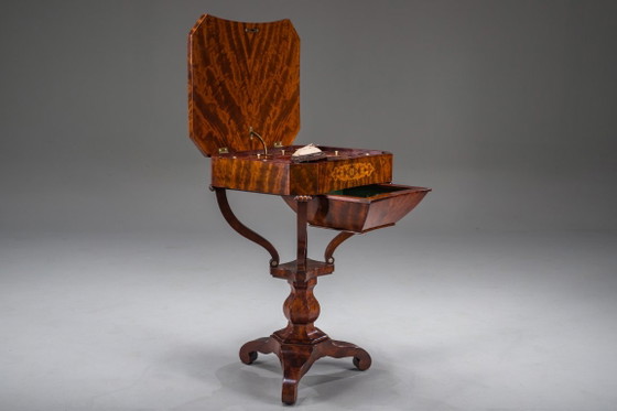 Tavolo da Lavoro per Cucito Biedermeier in Mogano, 1850 – Tavolini, Wood (photo 8 of 16)