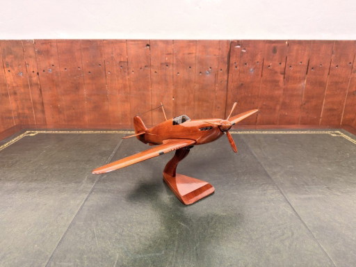 Engelse Mahoniehouten Hawker Hurricane Modelvliegtuig