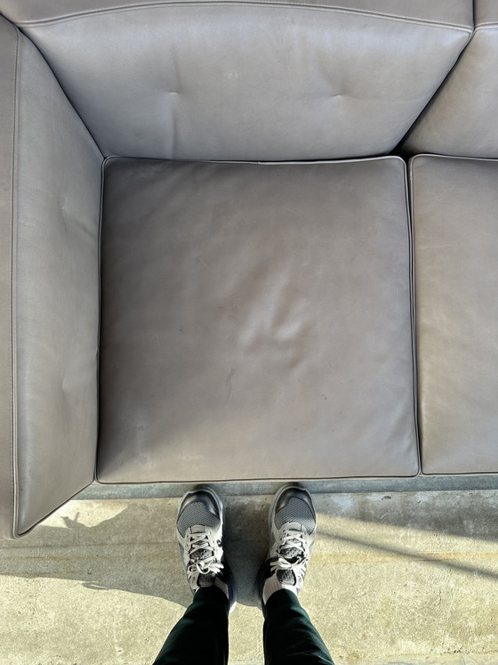 Image 1 of Minotti Dylan Petit canapé – cuir taupe – 160 cm – topconditie
