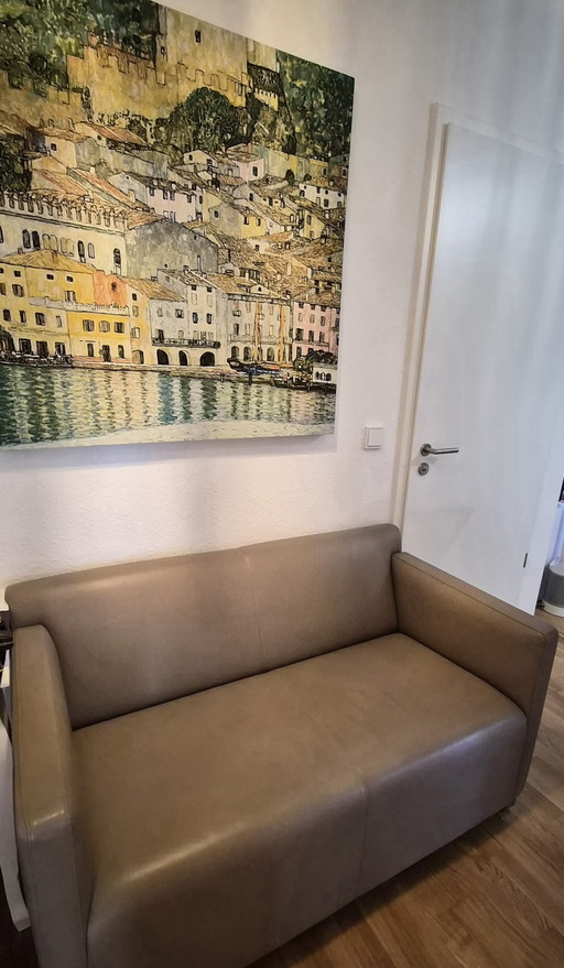 Divano a 2 posti e 2 poltrone in pelle Cor – banken, Leather