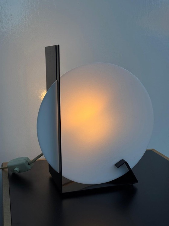 Lampe de table vintage Moon de Dijkstra, années 1970 – Glass, Metal (photo 7 of 7)