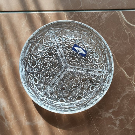 Image 1 of Piatto in vetro trasparente con scomparti vintage Crescendo France