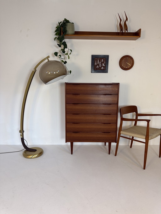 Lampada ad arco in ottone vintage, Harvey Guzzini anni '80