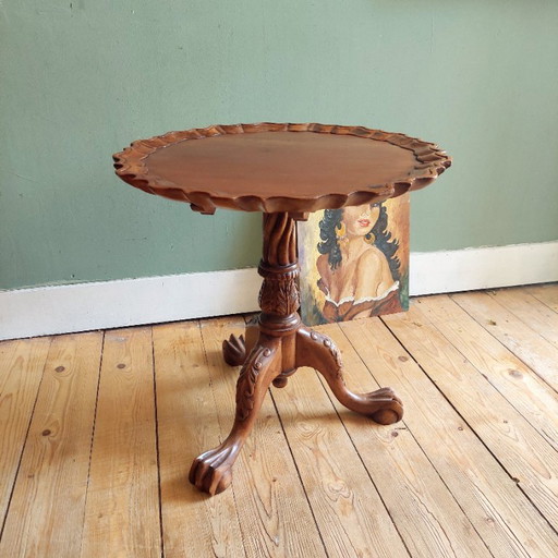 Table d'appoint en bois de style Rococo, marron