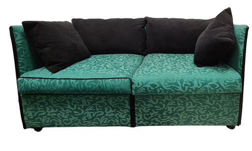 Landeau groene 2-zits bank van Mario Bellini voor Cassina, 1980