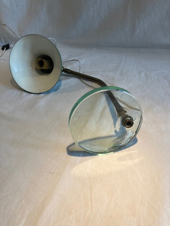 Vintage brass and glass table lamp – Metal (photo 11 of 15)