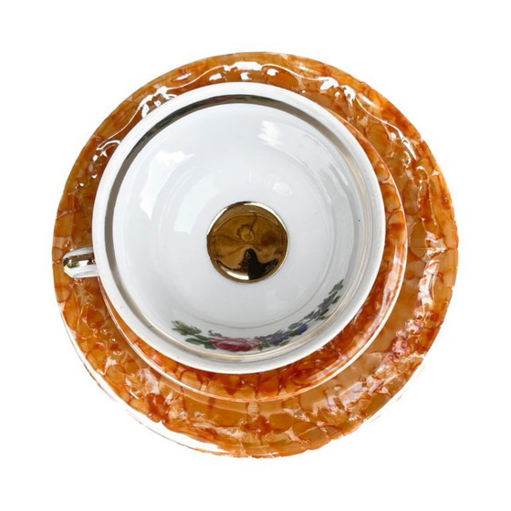 Image 1 of Set da colazione marmorizzato, Wałbrzych, Polonia, anni Settanta.