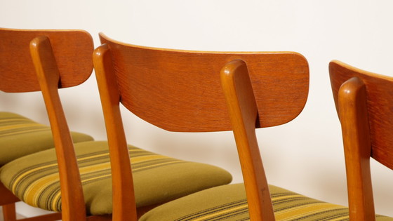 Image 1 of Ensemble de 6 chaises de salle à manger vintage en teck