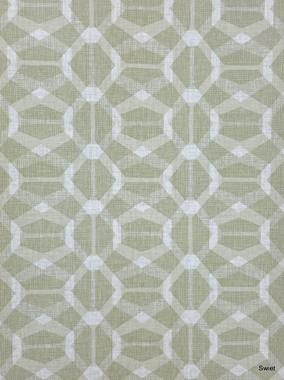 14292 Retro Geometrisch Behang Grijsgroen Wit Vintage – Wanddecoratie, Paper (photo 2 of 6)
