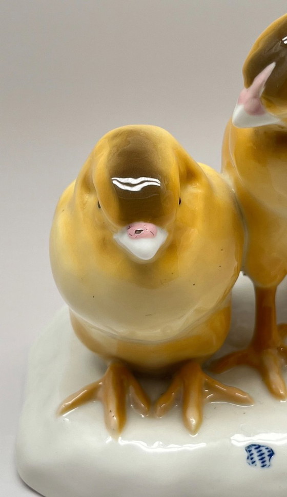 Image 1 of Nymphenburg Porzellan Figurengruppe „Zwei Küken“ Modell 294 – Anna Soennecken-Beckmann