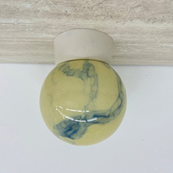 Image 1 of Thabur art deco marbled glass ceiling lamp , 1930s the Netherlands