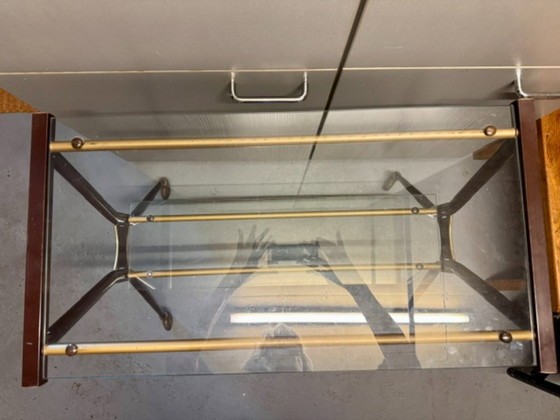 Bar cart/tea cart on wheels, '70s – Glass, Metal (photo 5 of 8)